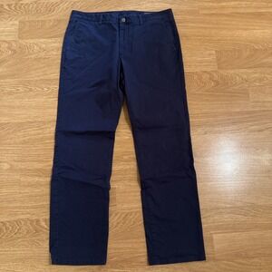 BONOBOS Chino Pants Men's Navy 35x32 (36x32) Straight Leg Stretch Preppy EUC